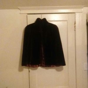 Vintage 1940's mouton fur cape